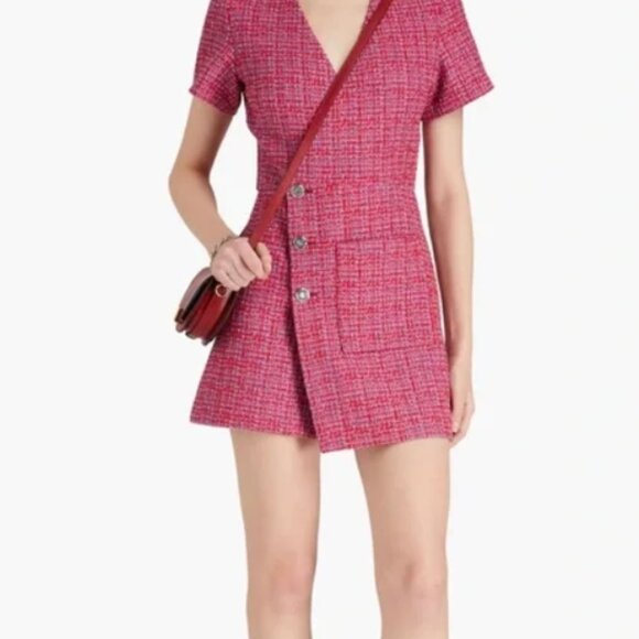 Maje Tweed Wrap Mini Dress 34 Small - Picture 4 of 5
